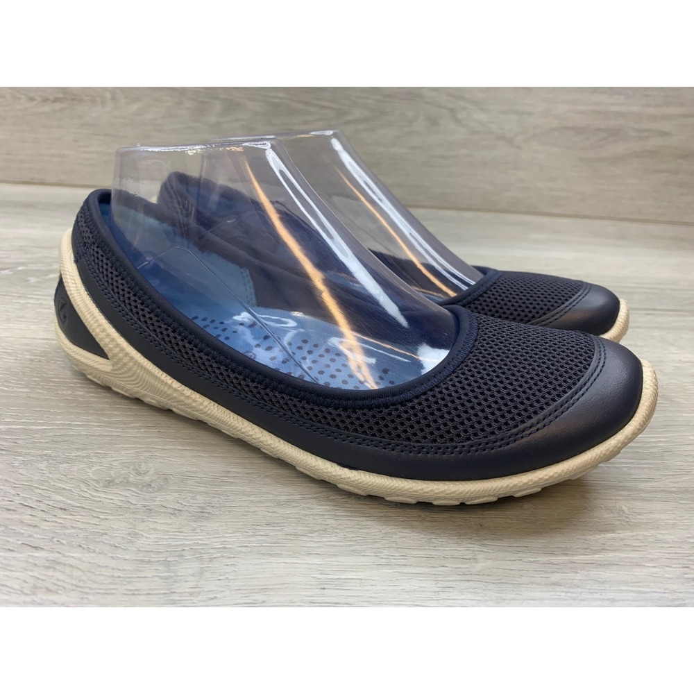 ECCO Biom Natural Motion Navy Blue Mesh Leather Ballet Flats Shoes Women's 7.5